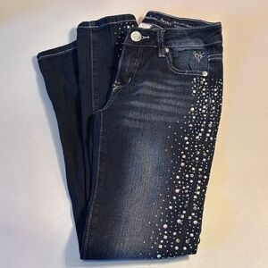 Justice Dark Blue Jeans with Sparkling Accents